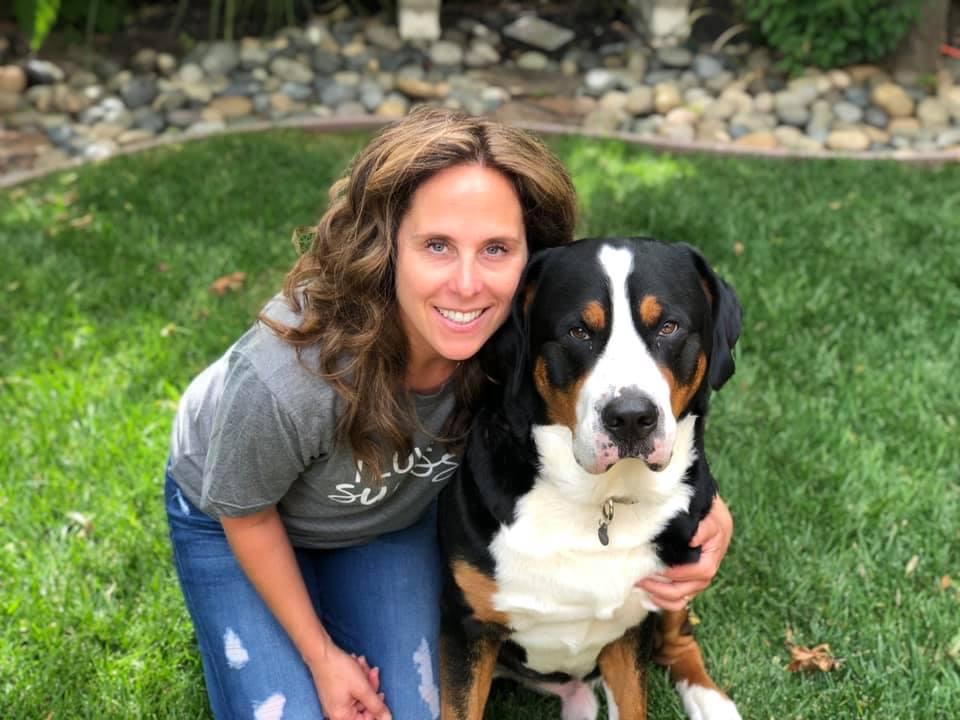 Carol with her Greater Swiss Mountain Dog