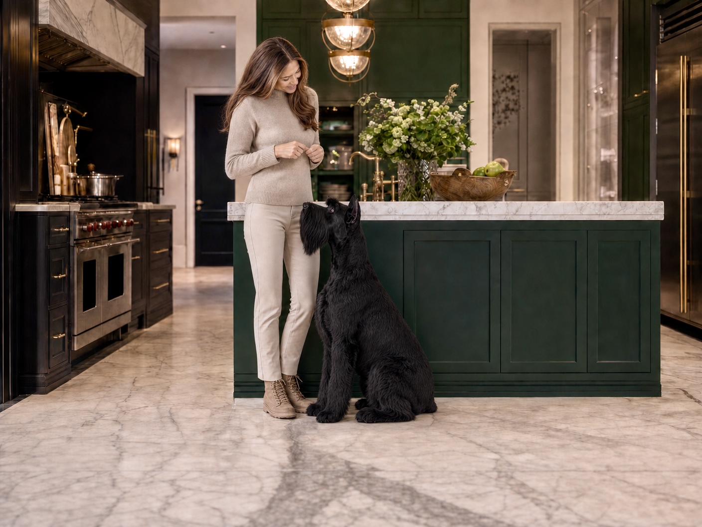 Warm in-home overnight care in a beautiful kitchen setting